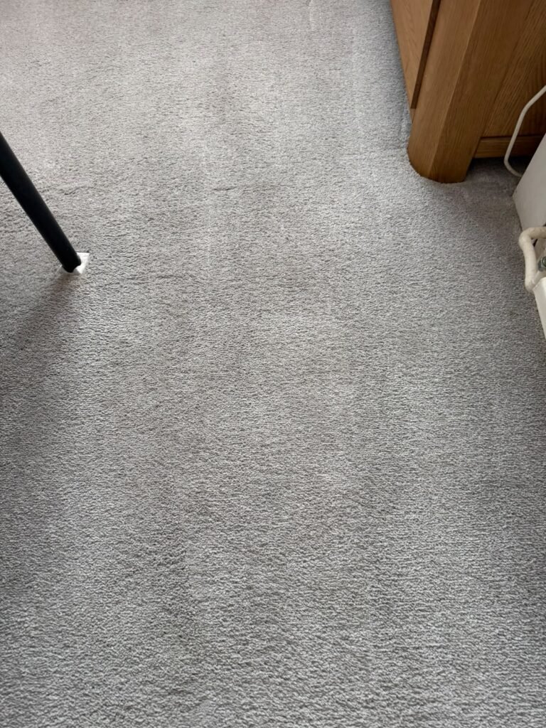 The same bedroom carpet after a Dirt Busters deep clean