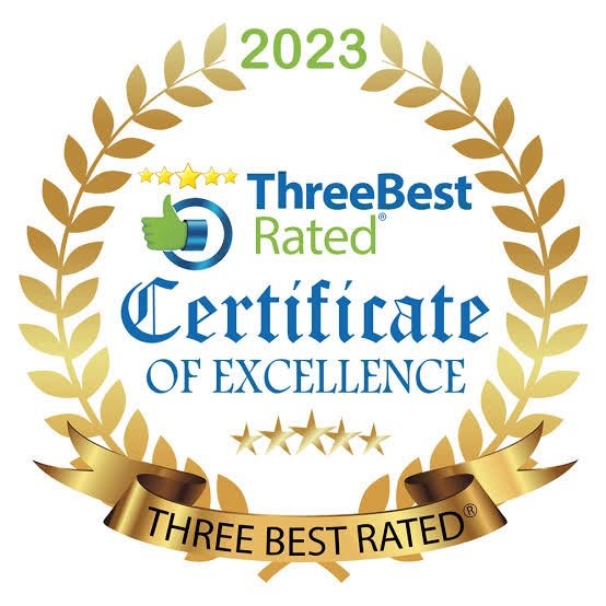 ThreeBest Rated Certificate of Excellence 2023